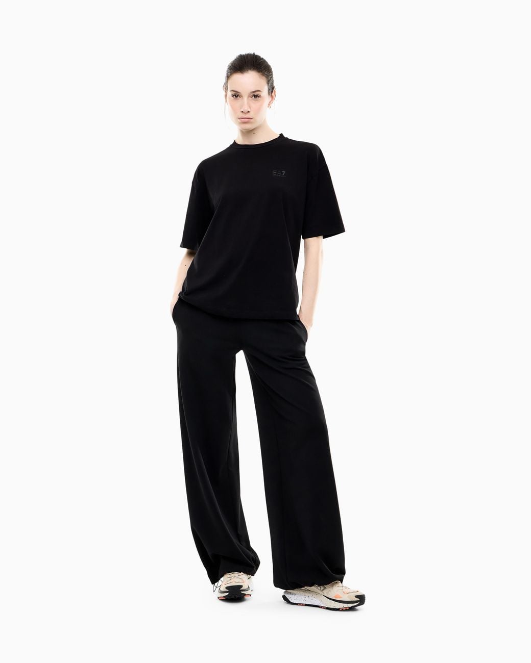 EA7 Black T-Shirt Short-Sleeve Oversized