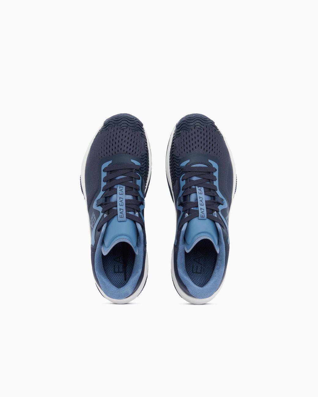 EA7 Blue Running Sneaker With A Breathable Mesh Upper New Padel