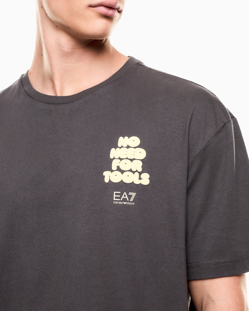 EA7 Gray Graphic Series Cotton Jersey T-Shirt for men