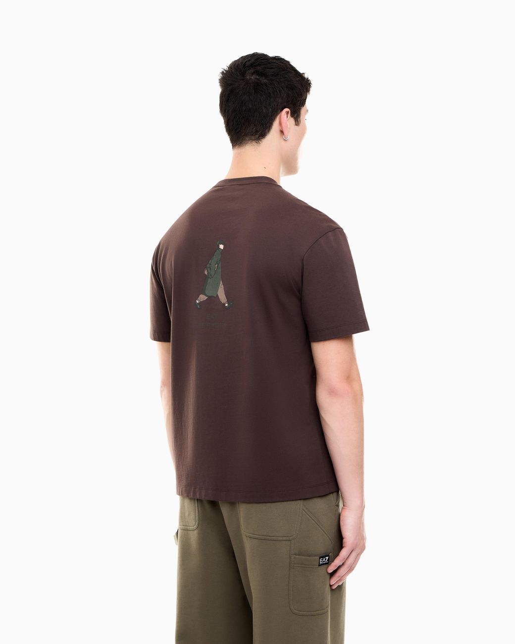 EA7 Brown Regular Fit T-Shirt Graphic Series for men