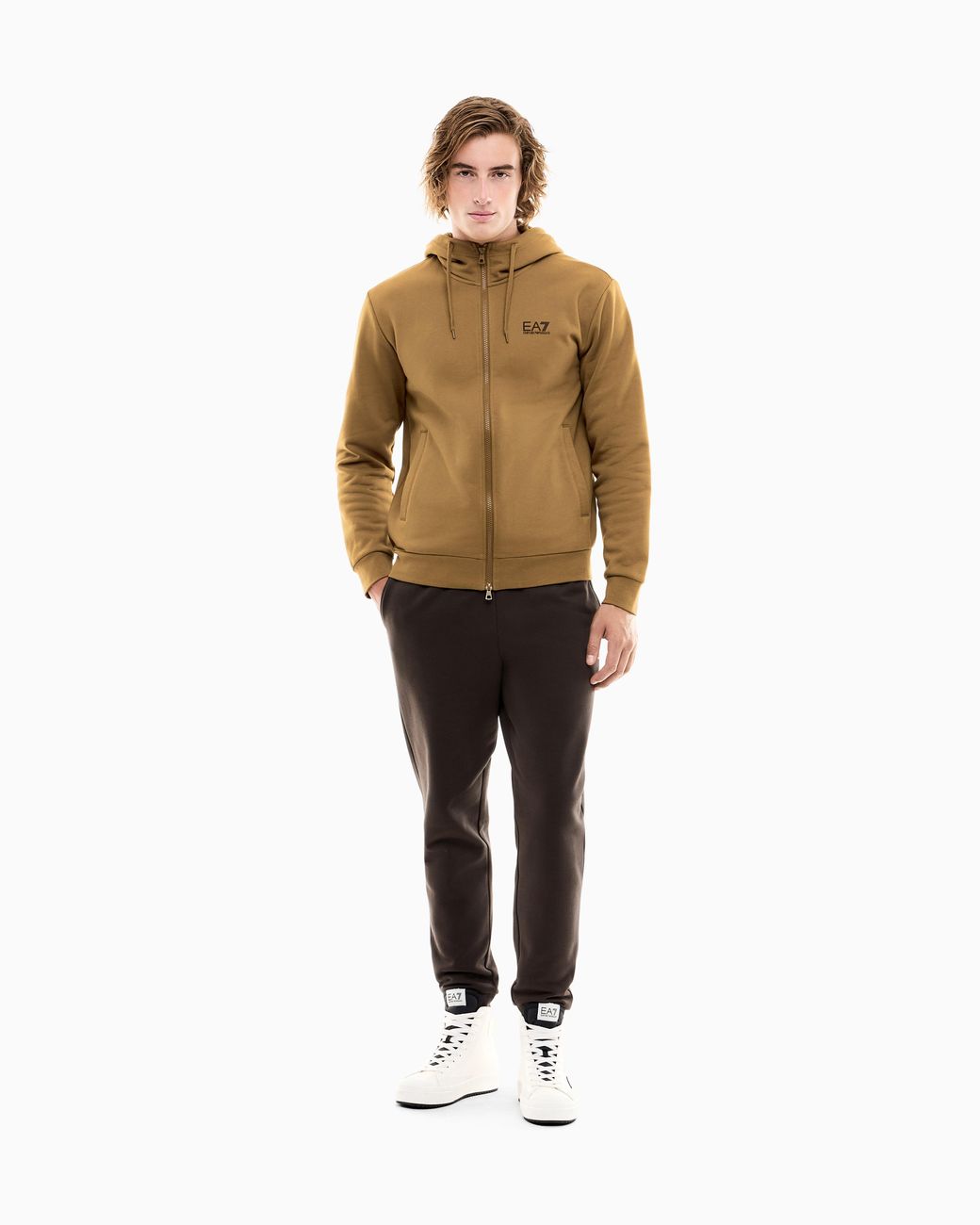 EA7 Natural Suit Tracksuit With Hood And Zip Core Identity for men
