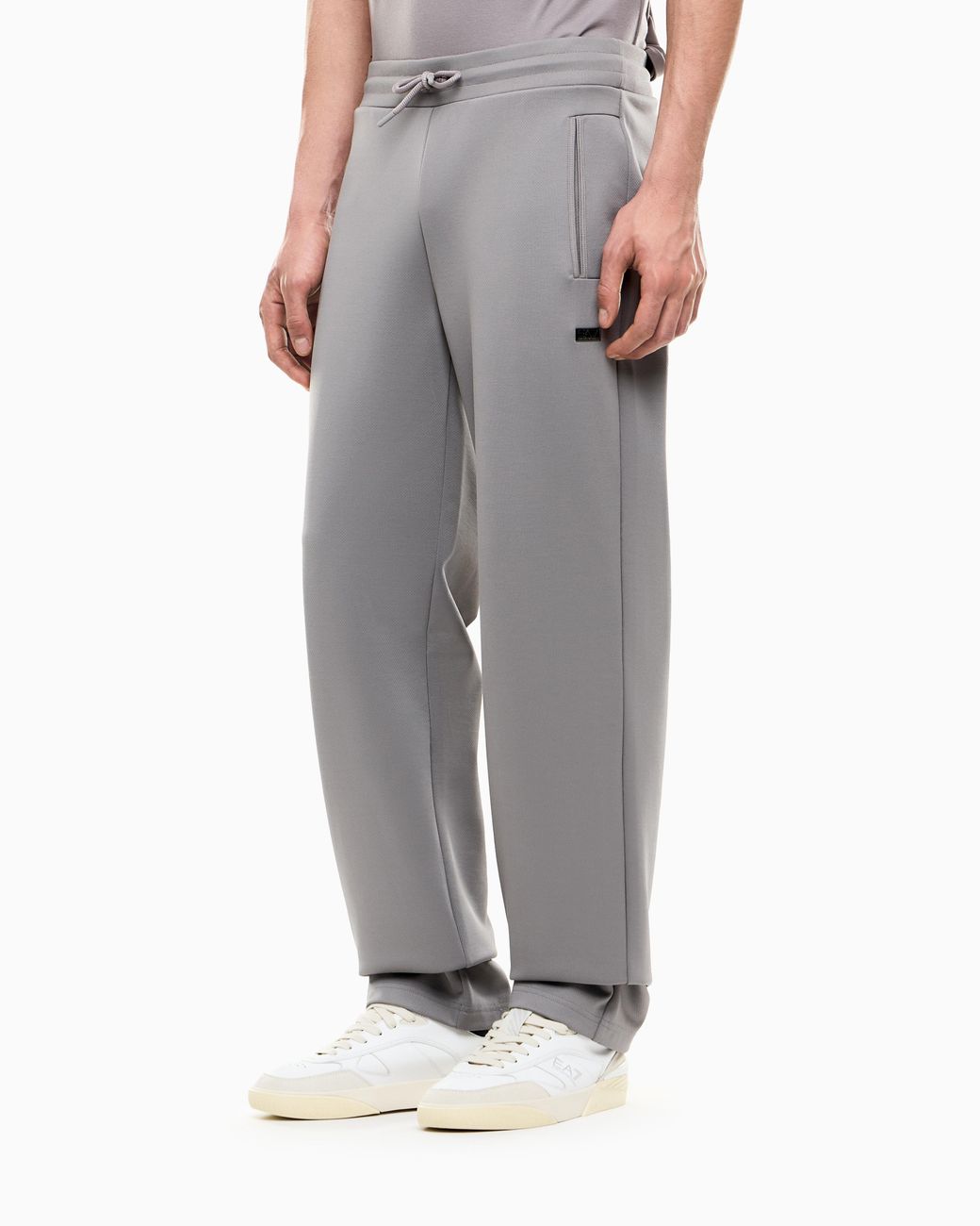 EA7 Gray Slim-Fit Trousers Lux Identity for men