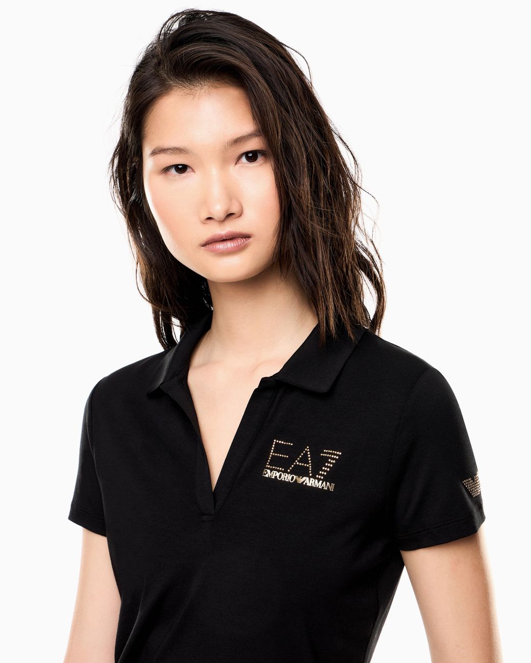 EA7 Black Evolution Short-Sleeved Polo Shirt