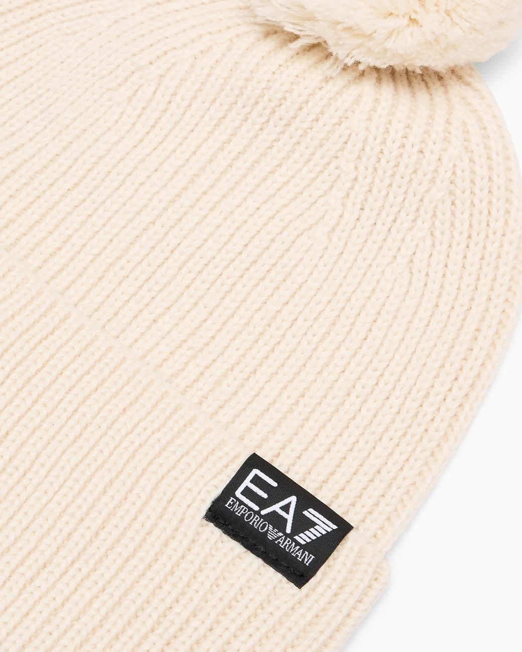 EA7 White Beanie Hat