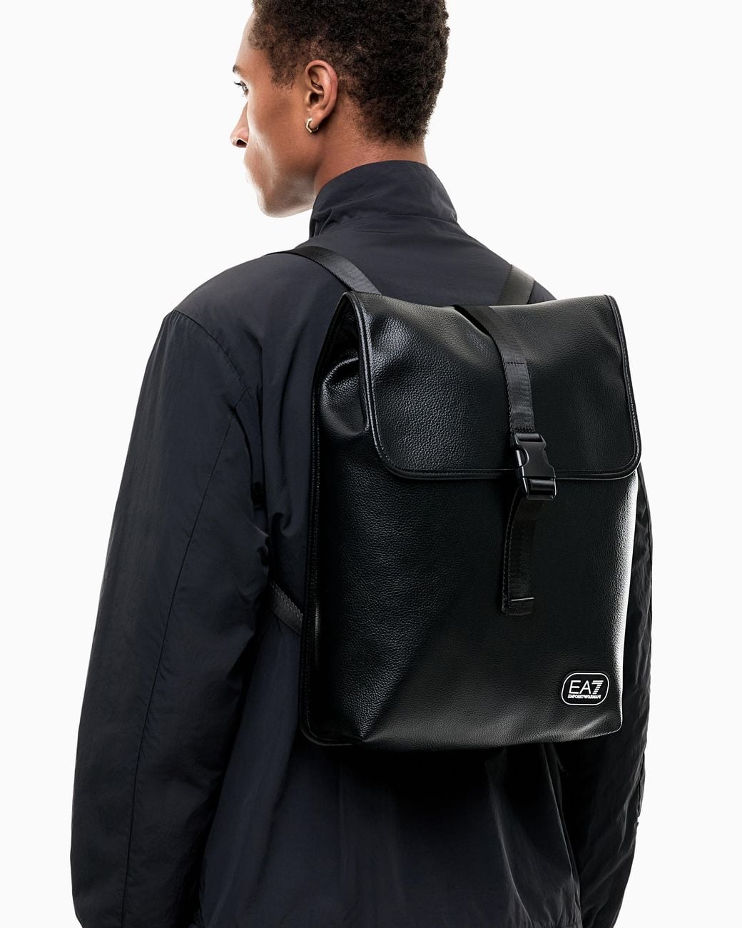 EA7 Blue Backpack With Outer Coating