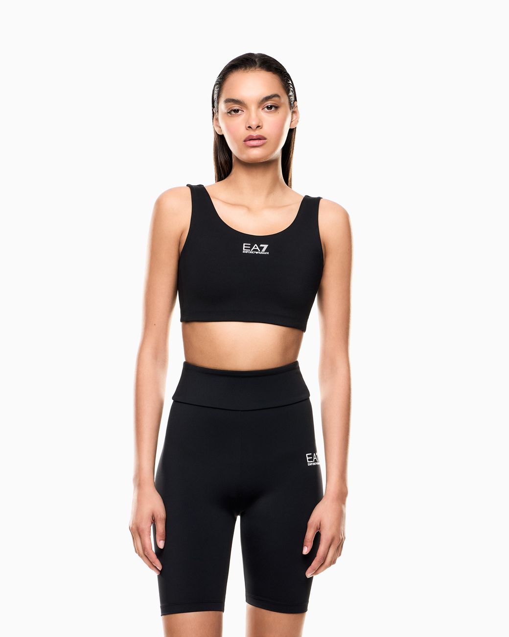 EA7 Black Light-Support Sports Bra