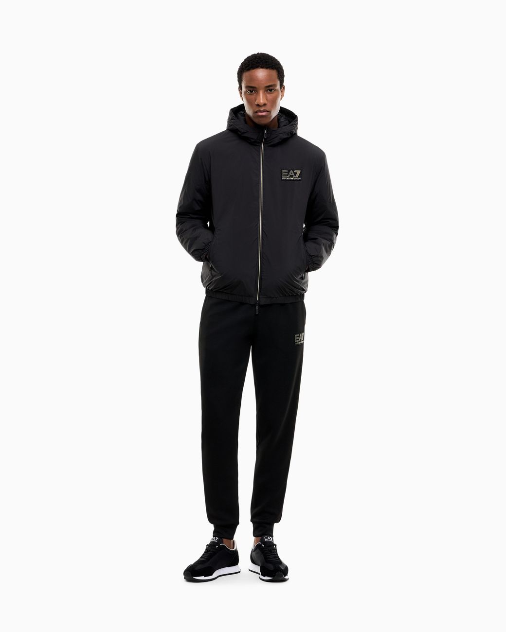 EA7 Blue Blouson Jacket Premium Label With Oversized Fit for men