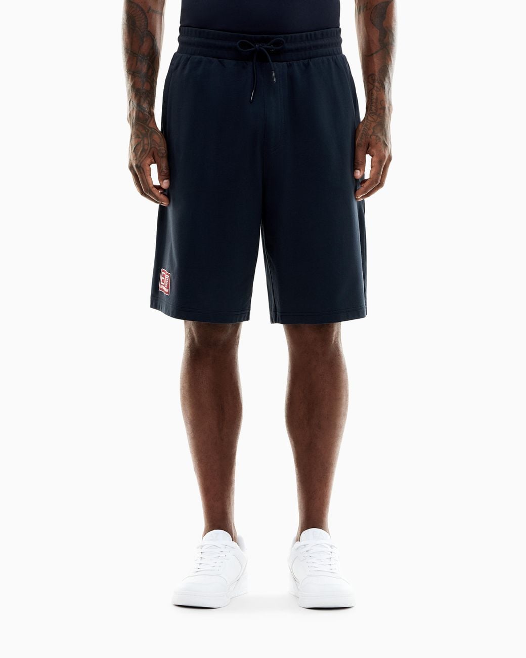 EA7 Blue Armani Olimpia Milano Pure Cotton Bermuda Shorts for men