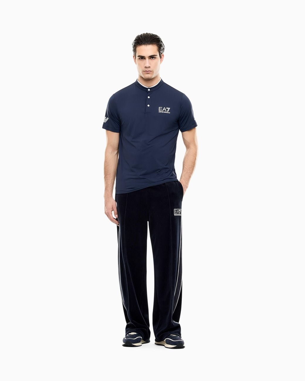 EA7 Blue Regular Fit Trousers Tennis Club for men