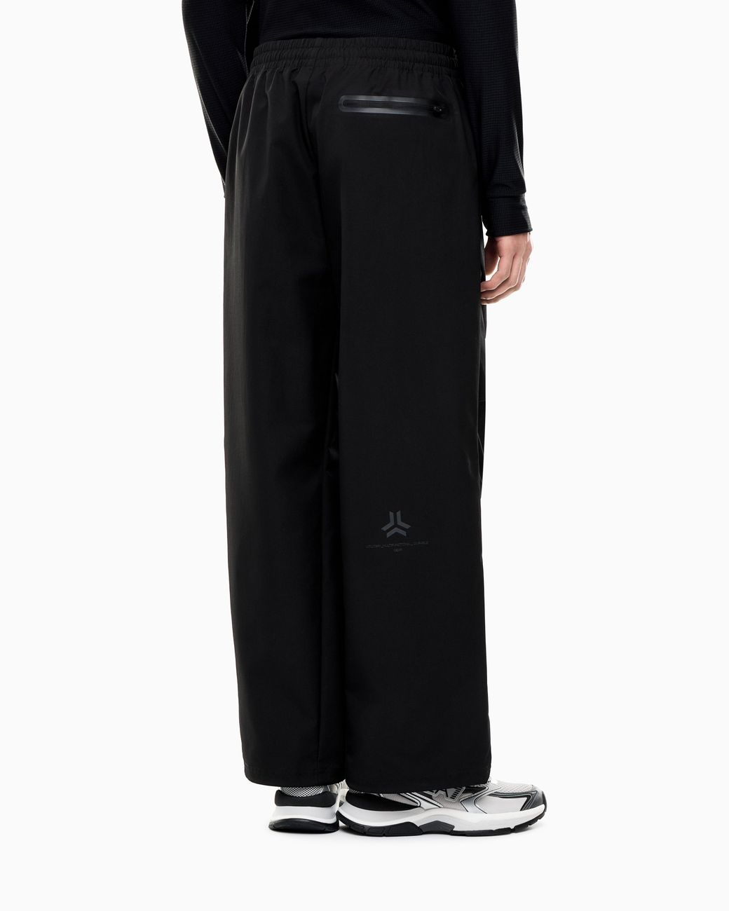 EA7 Black Oversized Fit Pants Urban Utility With Rib Details for men