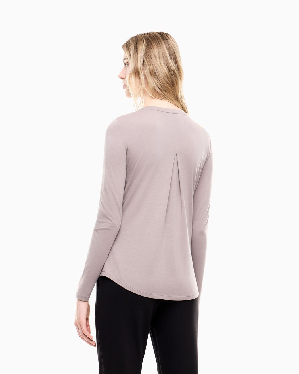 EA7 Gray Stretch T-Shirt With Crew Neck And Long Sleeves Evolution