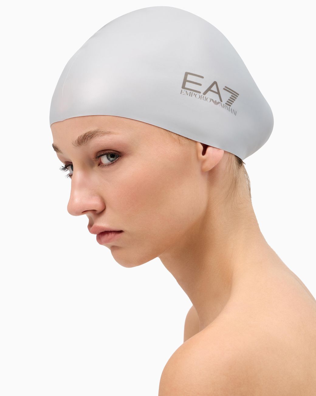 EA7 White Silicone Cap