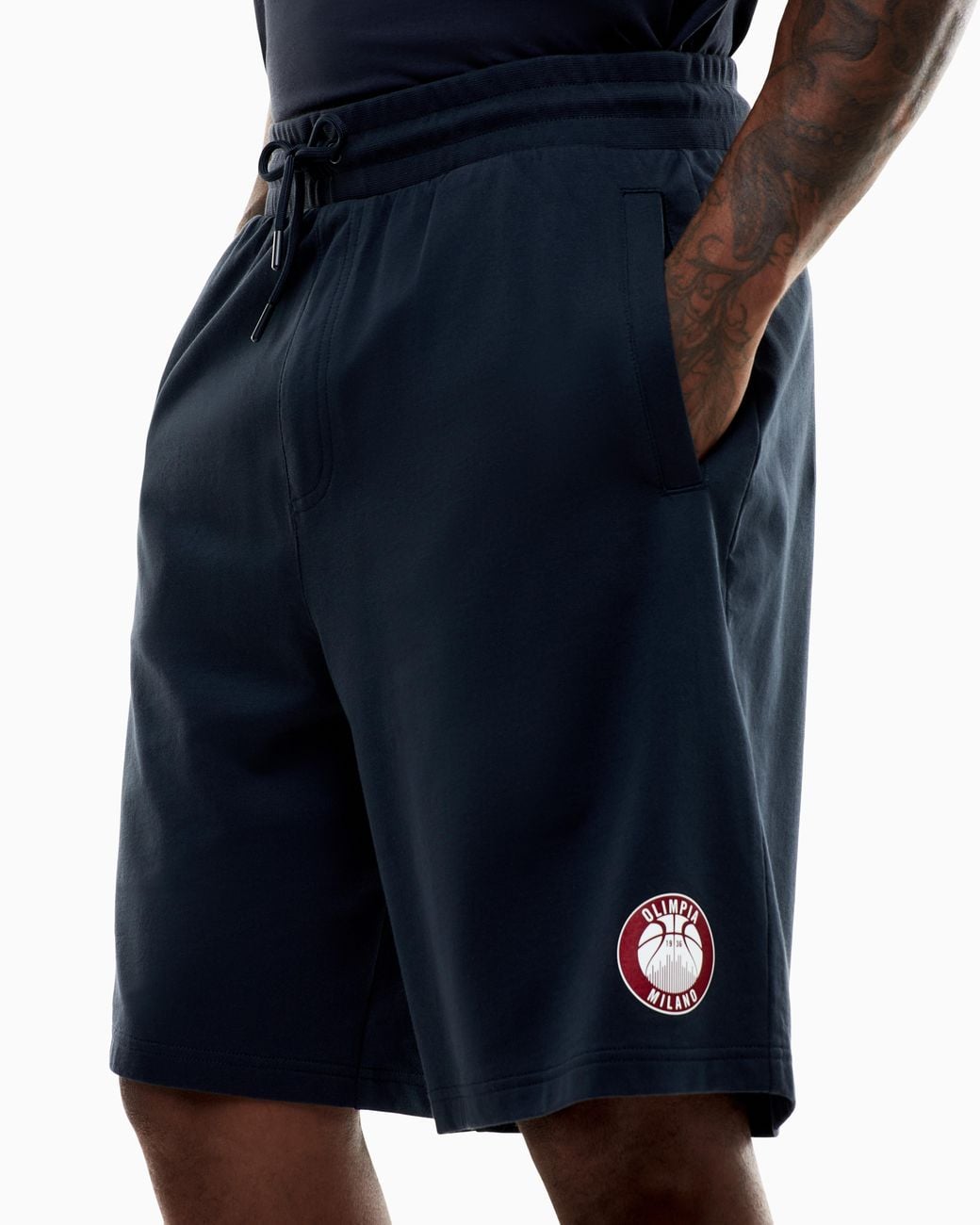 EA7 Blue Armani Olimpia Milano Pure Cotton Bermuda Shorts for men