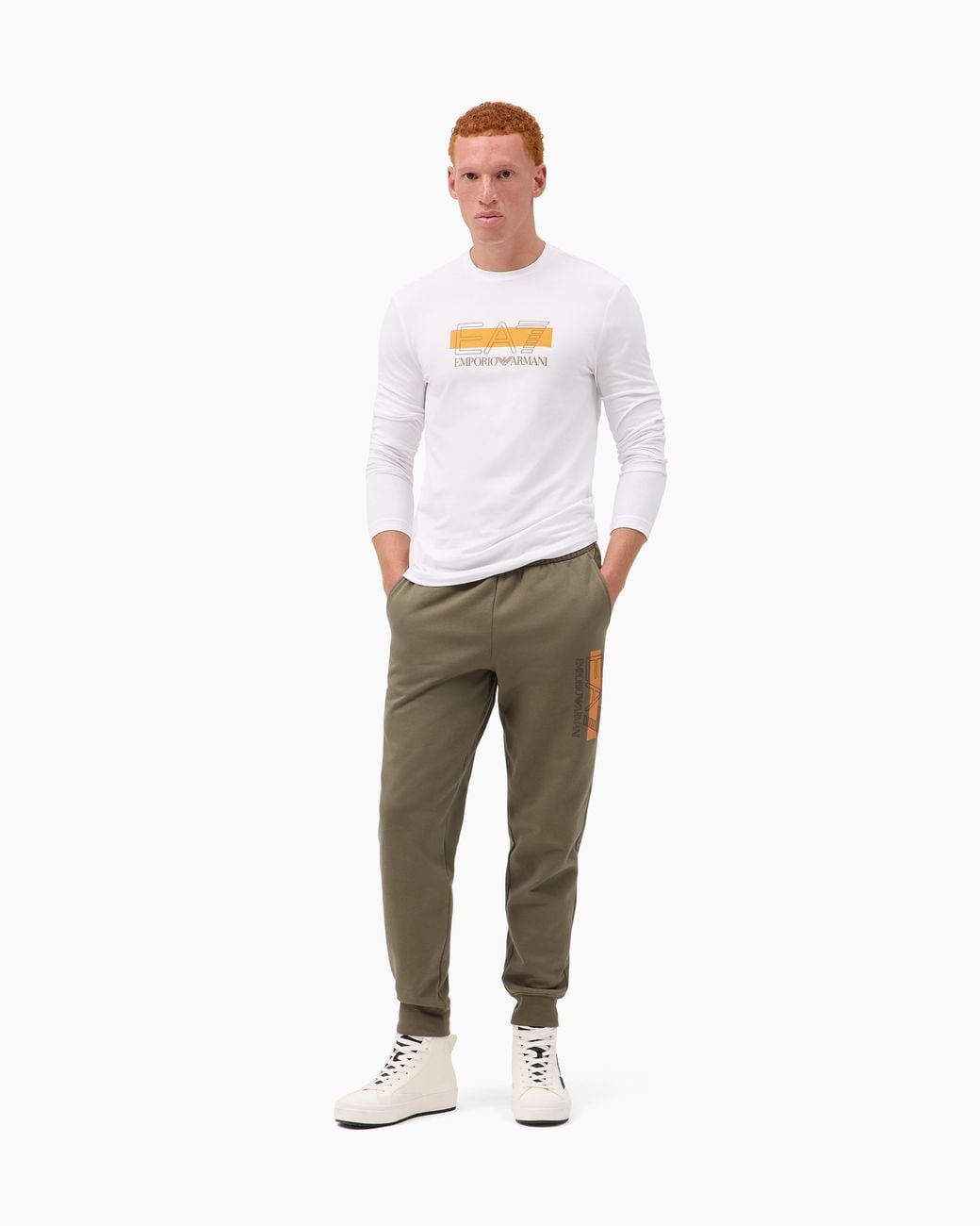 EA7 Green Slim-Fit Trousers Visibility for men