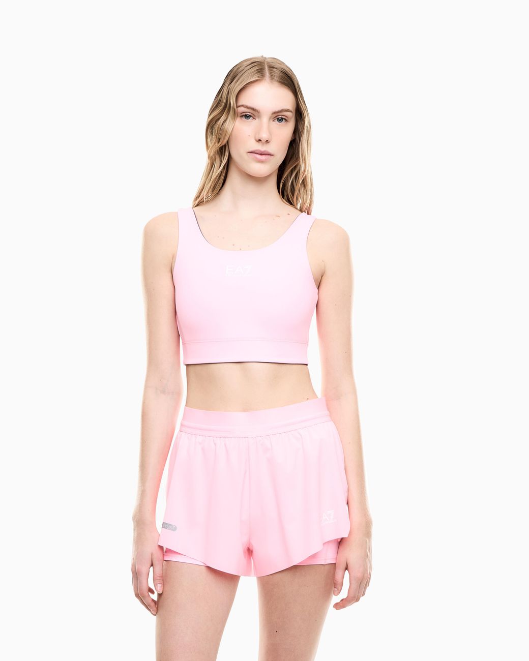 EA7 Pink Shorts Ventus7 Slim Fit Technical Fabric