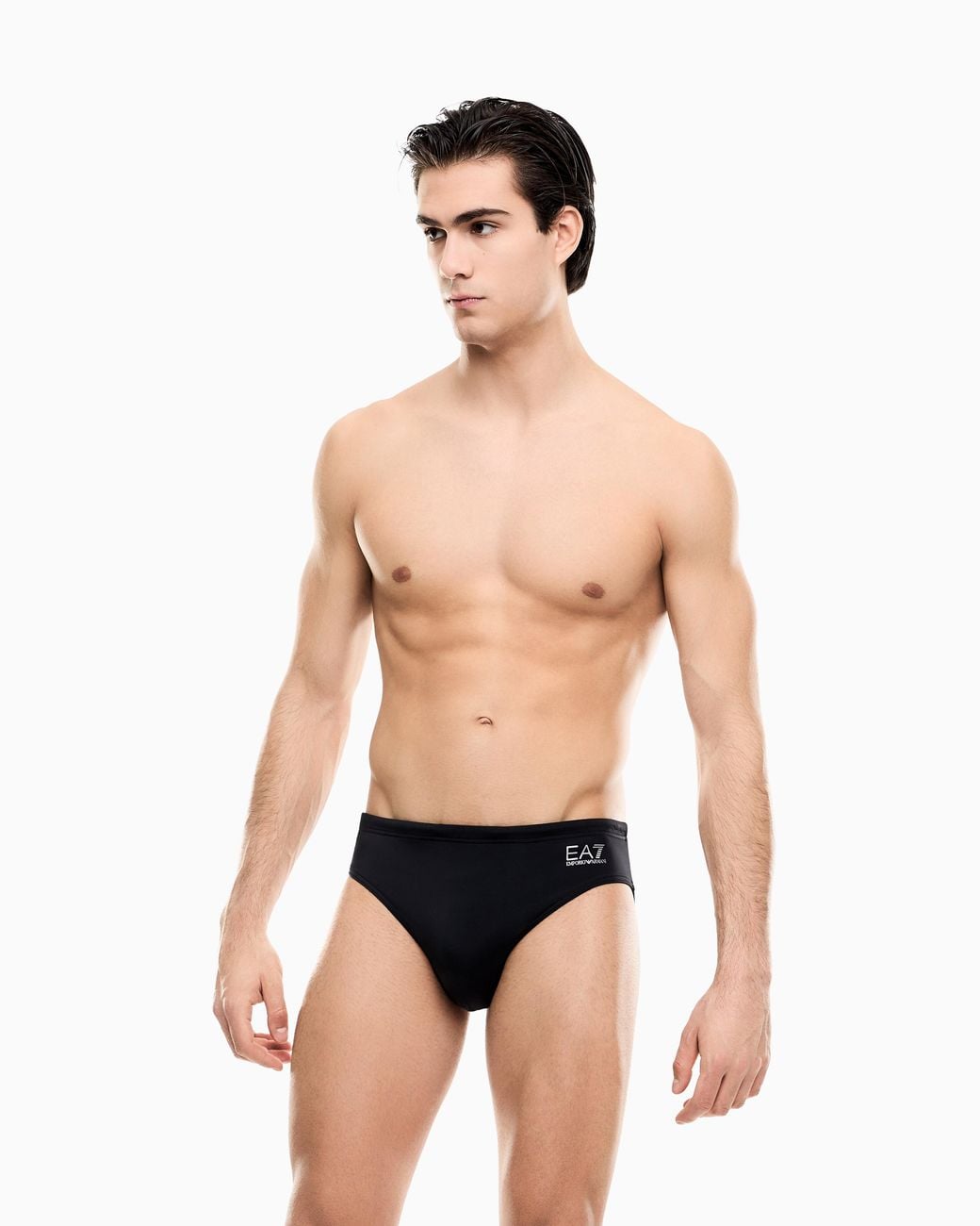 EA7 Black Swimming Briefs With An Elastic Waist And Drawstring for men