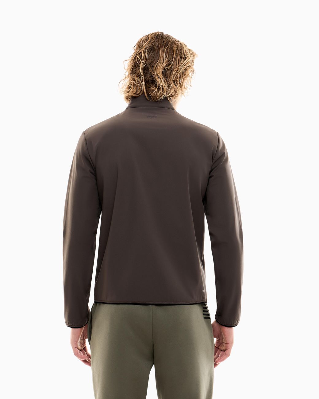 EA7 Brown Sweatshirt Golf Pro Regular Fit Technical With Rib Details for men