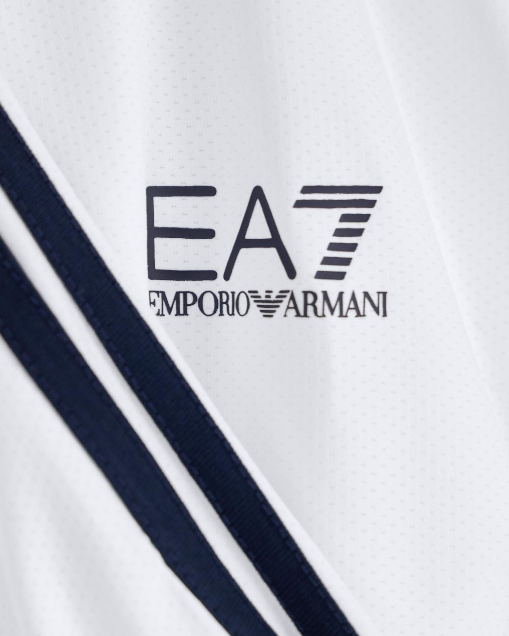 EA7 White Jersey T-Shirt Tennis Pro Regular Fit With Rib Details for men