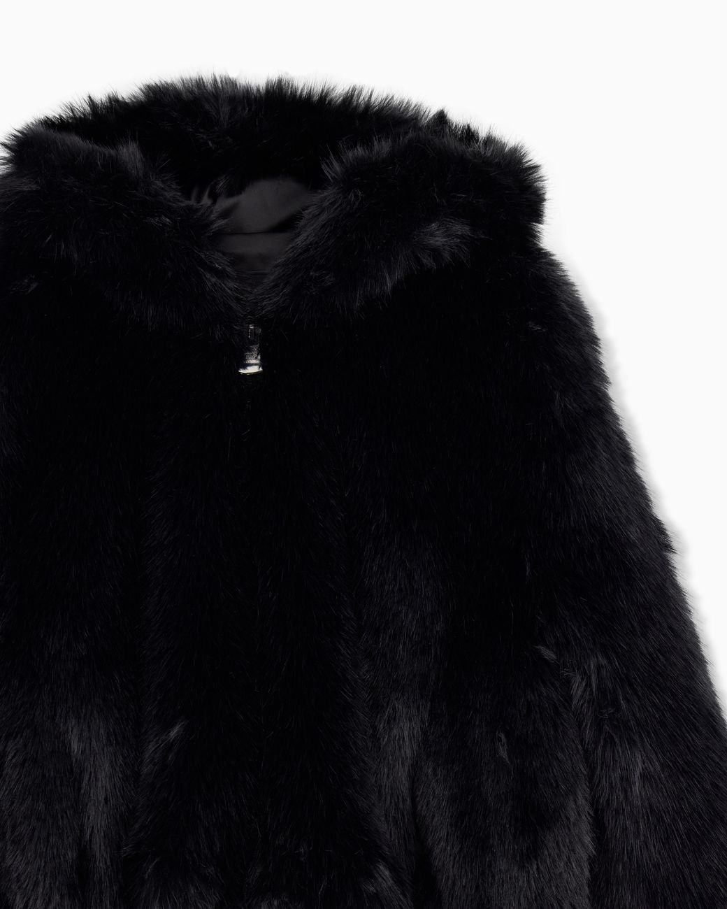EA7 Black Blouson Jacket Ski Regular Fit With Eco Fur