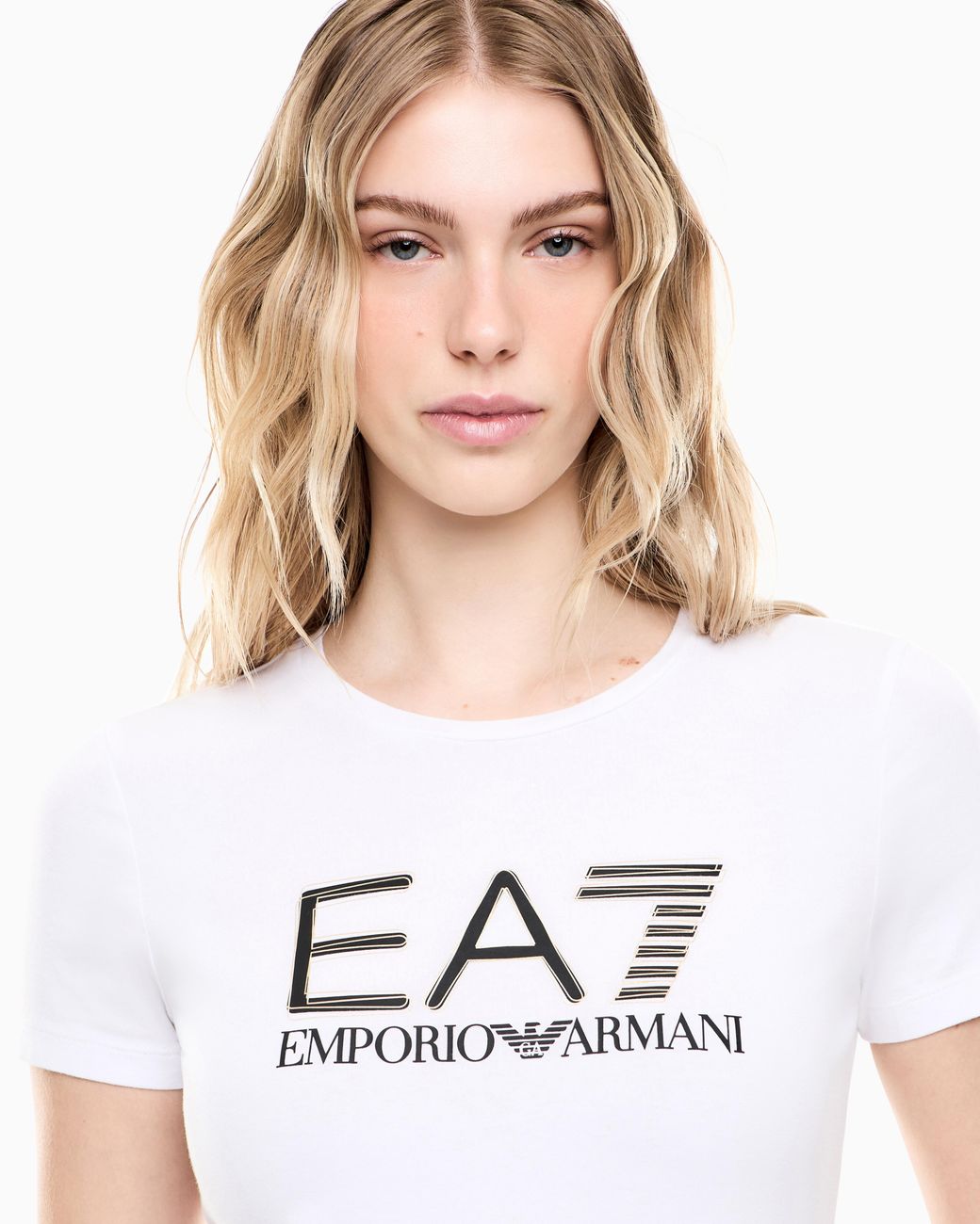 EA7 White Slim-Fit T-Shirt Logo Series