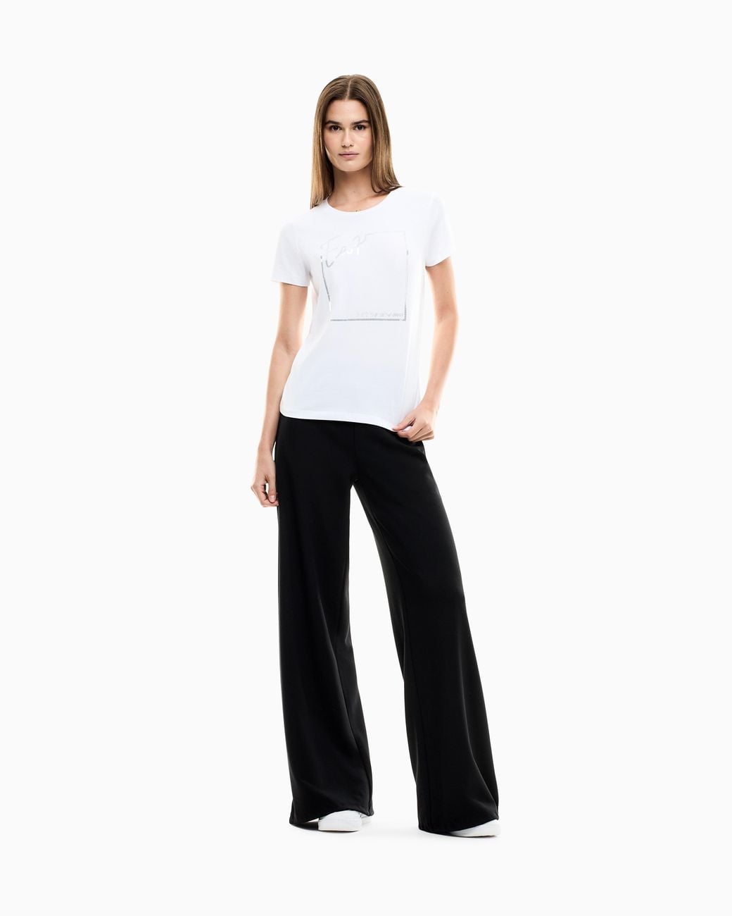 EA7 White Slim Fit T-Shirt Logo Series