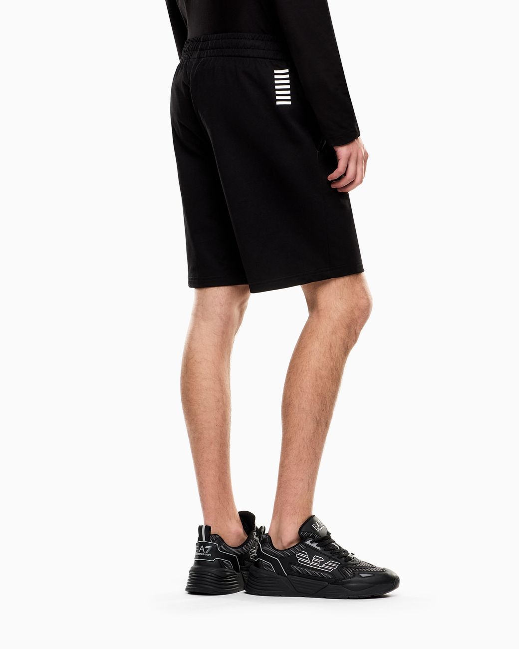 EA7 Black Side Pocket Shorts for men