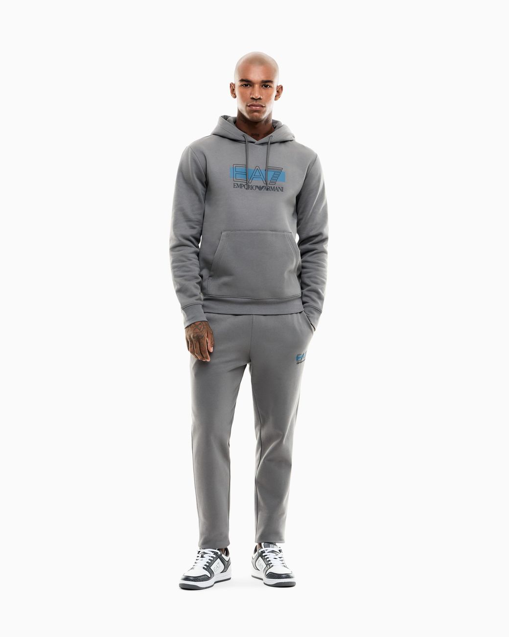 EA7 Gray Tracksuit Visibility Regular Fit Hooded for men