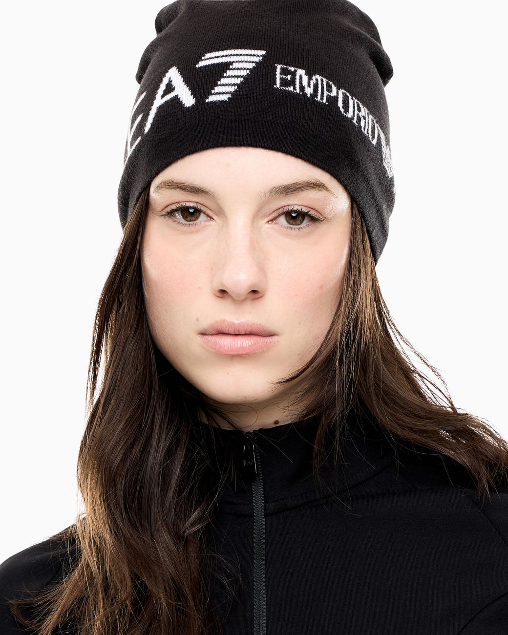 EA7 Black Strickbeanie Regularer Schnitt