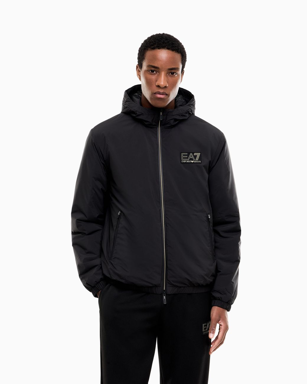 EA7 Blue Blouson Jacket Premium Label With Oversized Fit for men