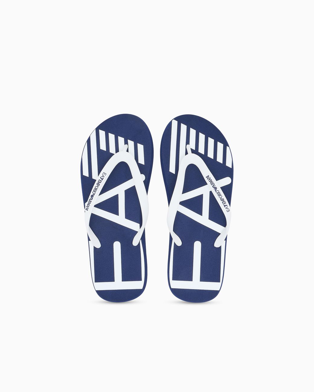 EA7 Blue Rubber Flip-Flops With Logo