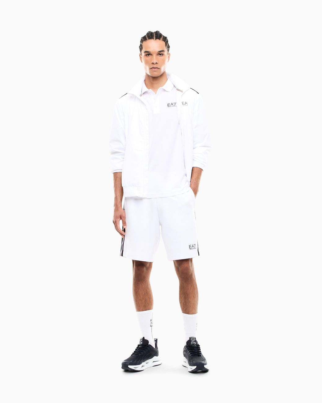 EA7 White Italian Spirit Cotton-Jersey Polo Shirt for men