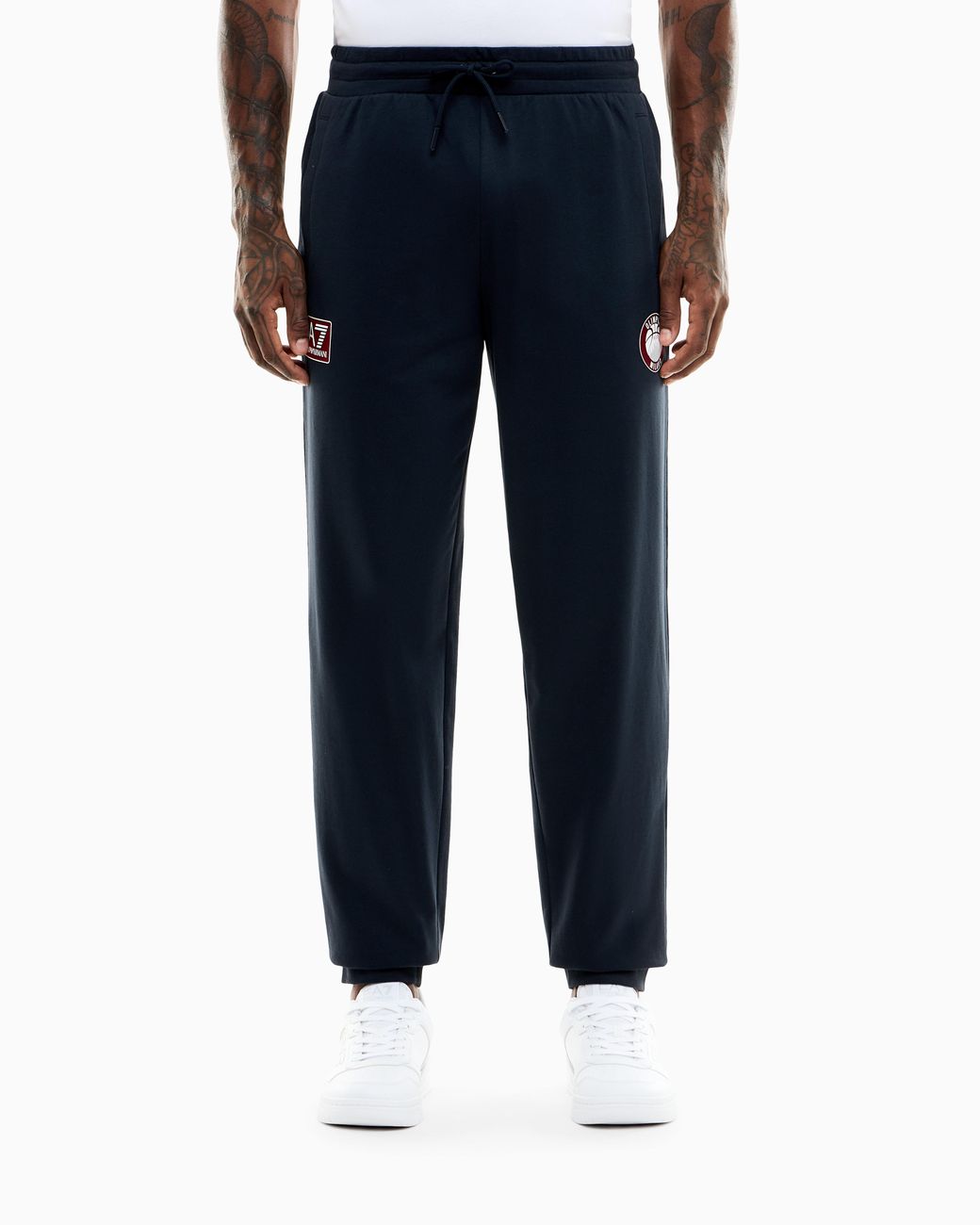 EA7 Blue Armani Olimpia Milano Jersey Joggers for men