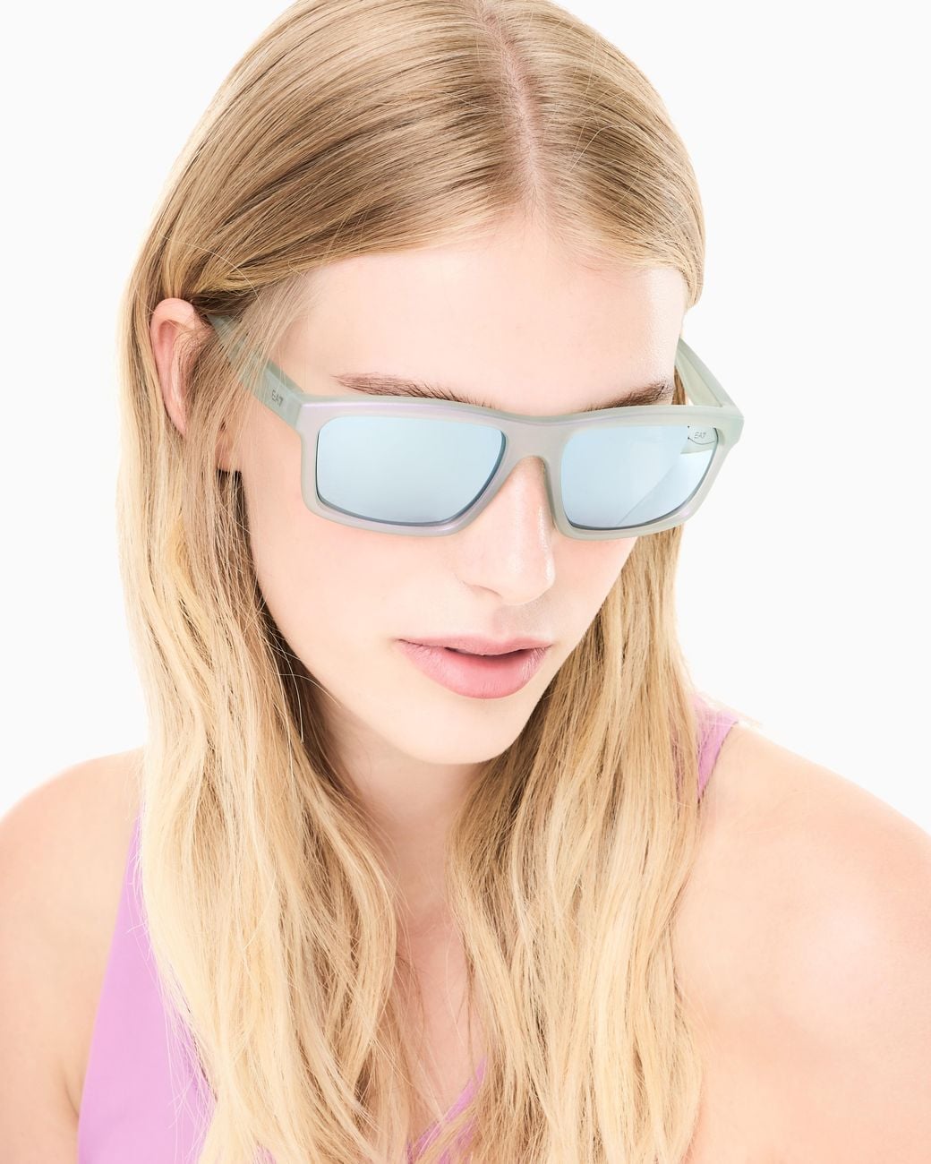 EA7 White Rectangular-Shaped Sunglasses for men
