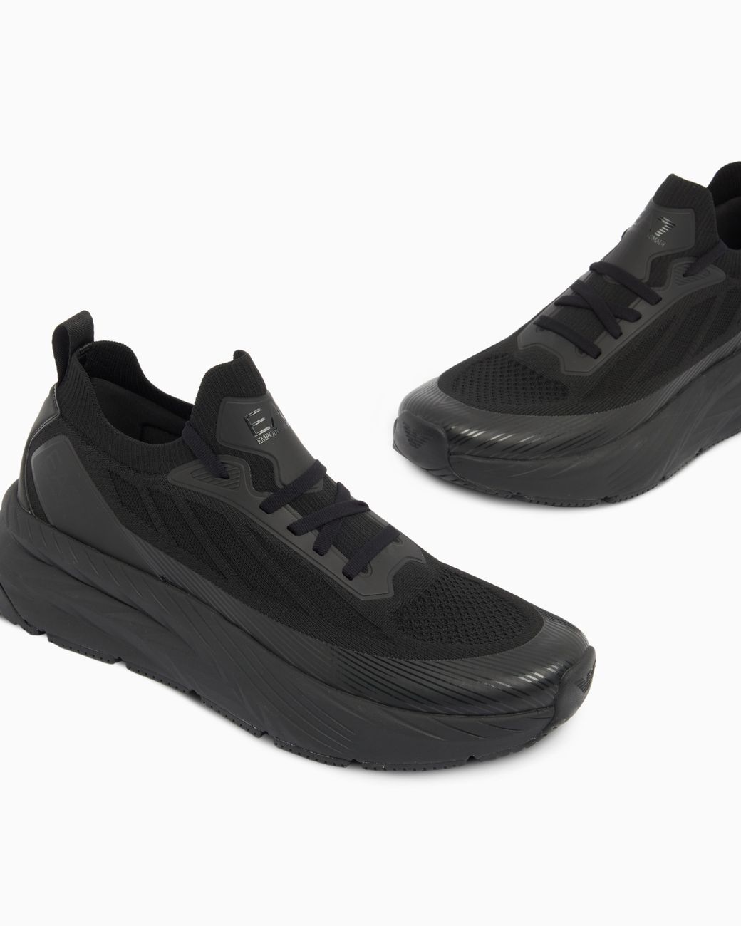 EA7 Black Crusher Sonic Knit Sneakers