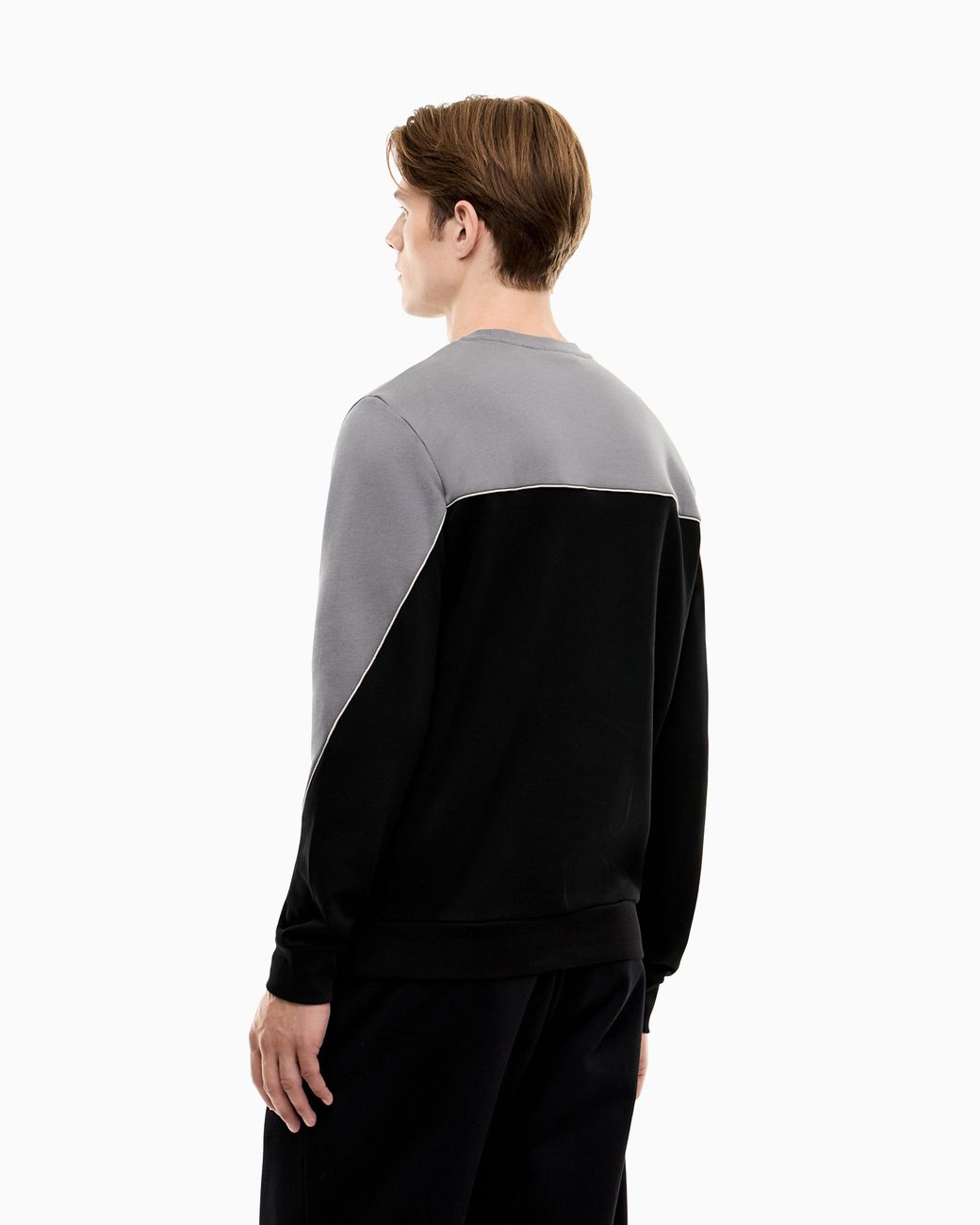 EA7 Black Jersey Sweatshirt Athletic Cotton Regular Fit for men