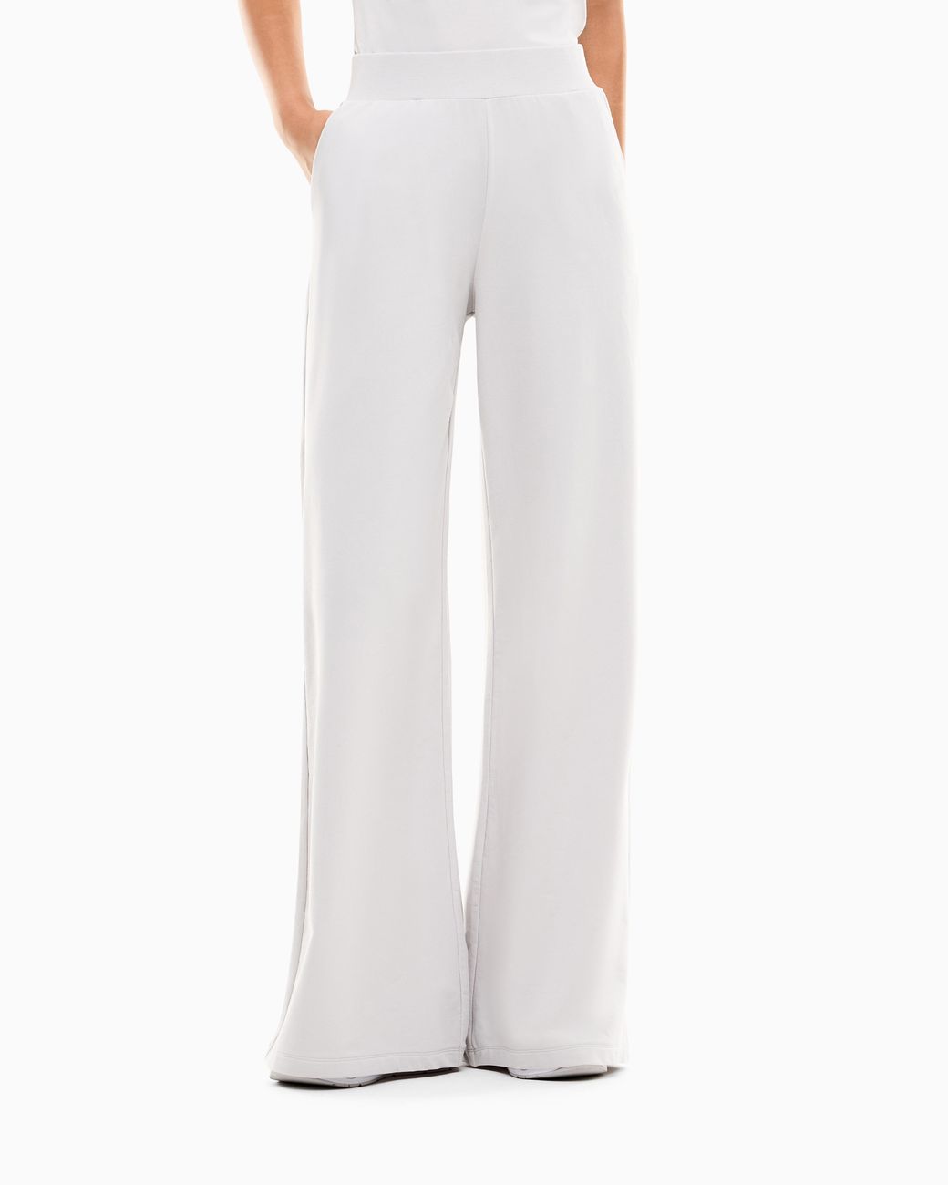 EA7 White Trousers Core Lady Regular Fit Cotton Jersey