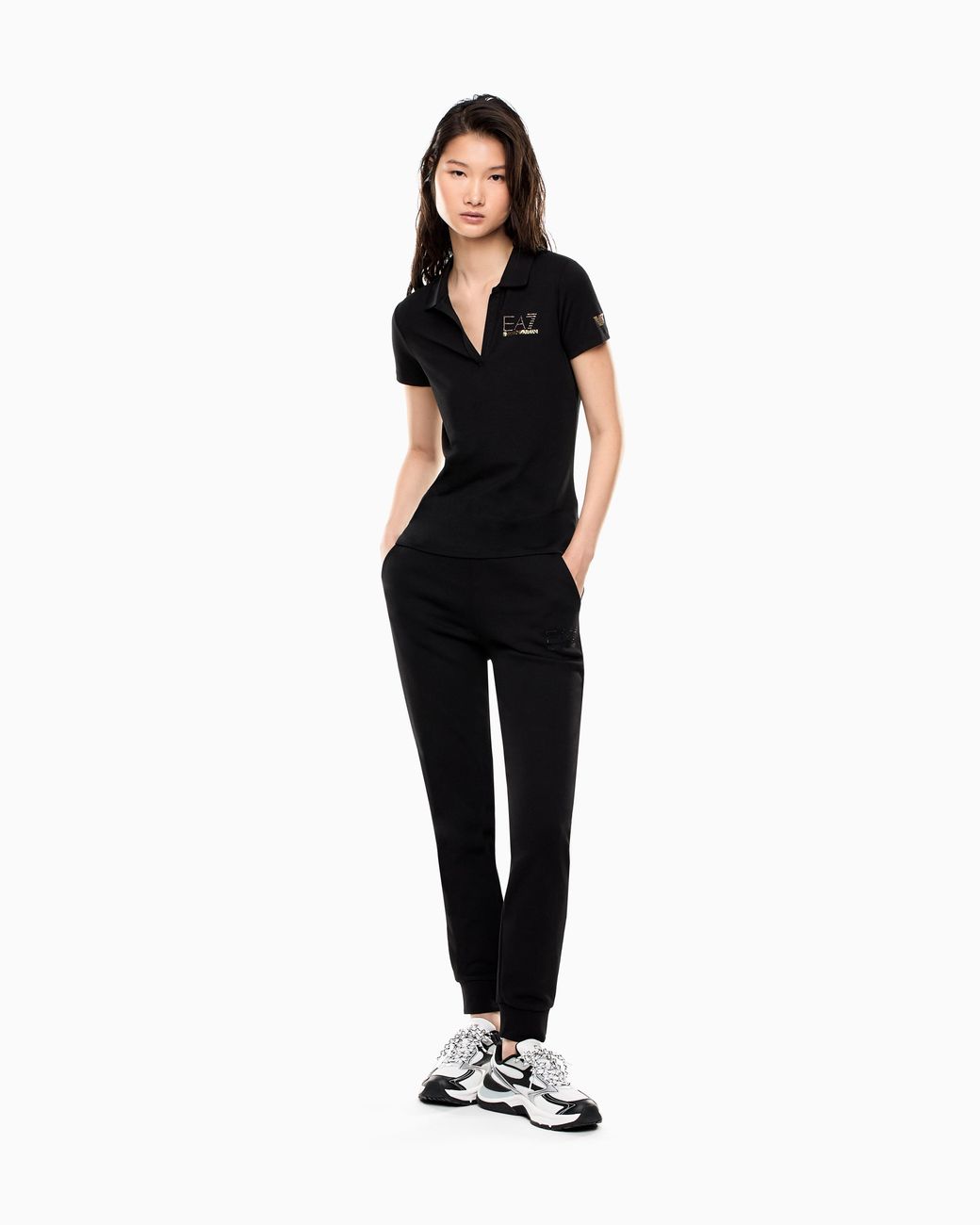 EA7 Black Evolution Short-Sleeved Polo Shirt