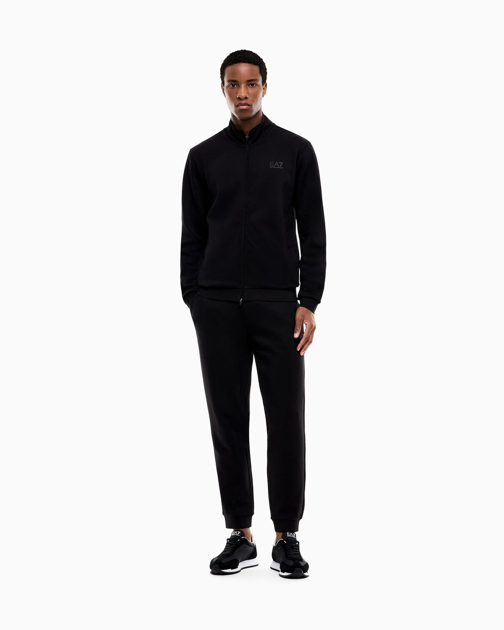 EA7 Blue Tracksuit Natural Ventus 7 Regular Fit Cotton Blend Jersey for men