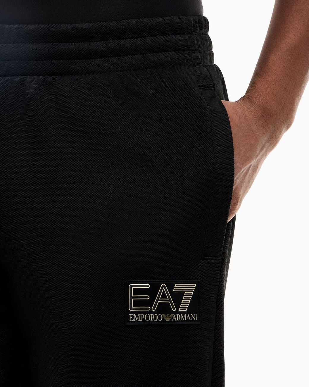 EA7 Black Slim-Fit Pants Premium Label for men