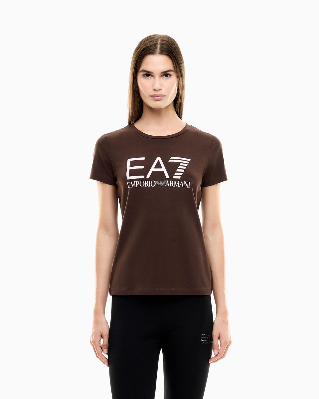 EA7 Black Slim-Fit Cotton T-Shirt Graphic Series With Animal Print