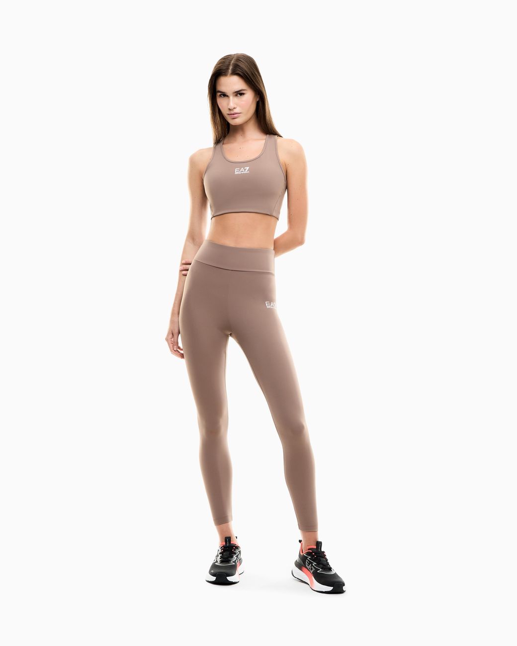 EA7 Brown Medium-Support Sports Bra