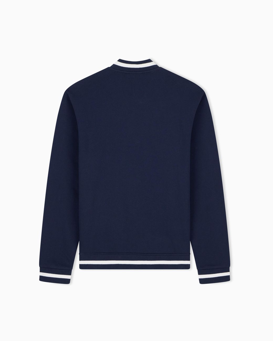 EA7 Blue Sweatshirt Core Identity With Button-Up Baseball Collar for men