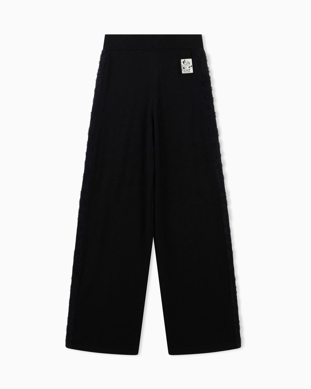 EA7 Black Trouser Regular Fit Jacquard Knit