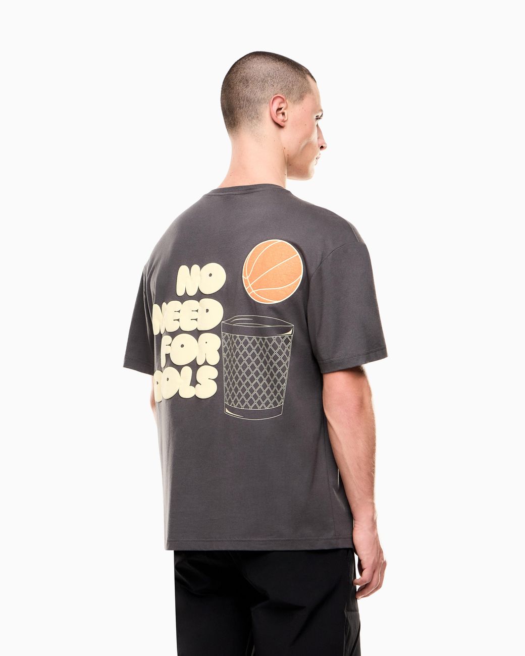 EA7 Gray Graphic Series Cotton Jersey T-Shirt for men