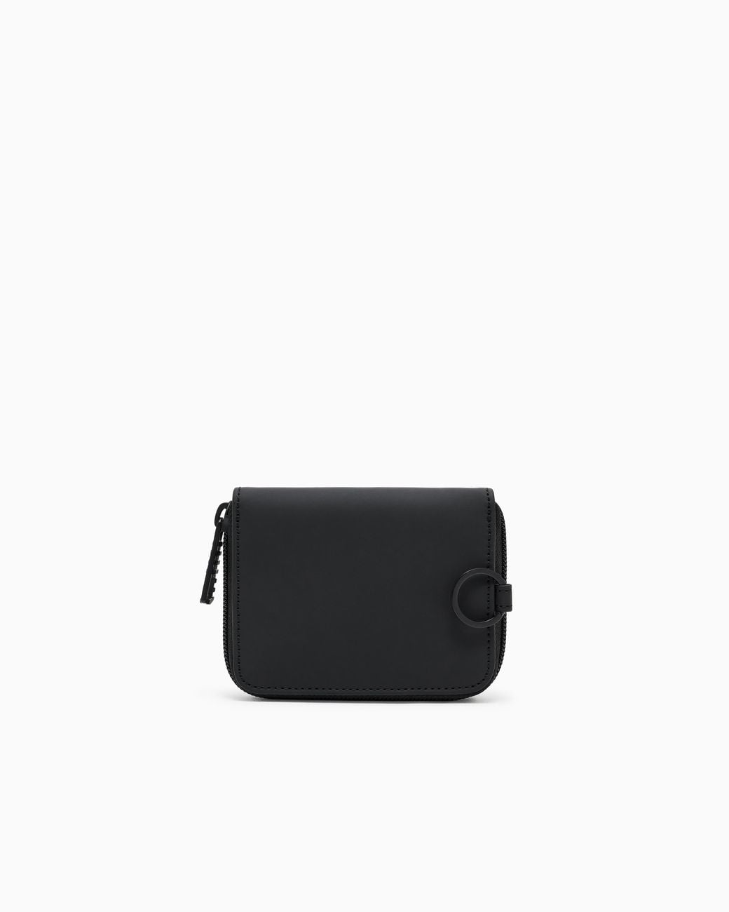 EA7 Black Oversized Wallet With Zip-Around Closure From Logo Series