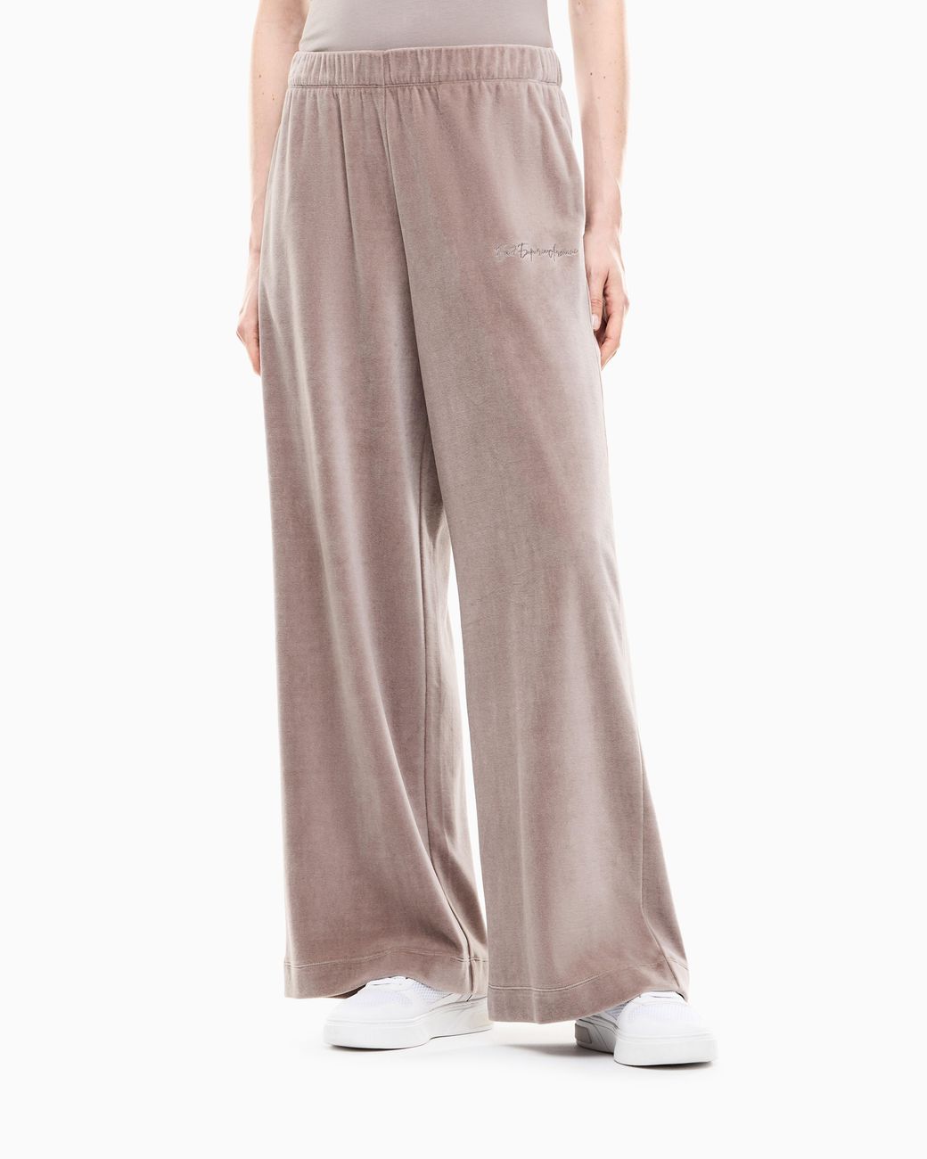 EA7 Gray Trouser Athletic Velour Regular Fit Cotton Jersey