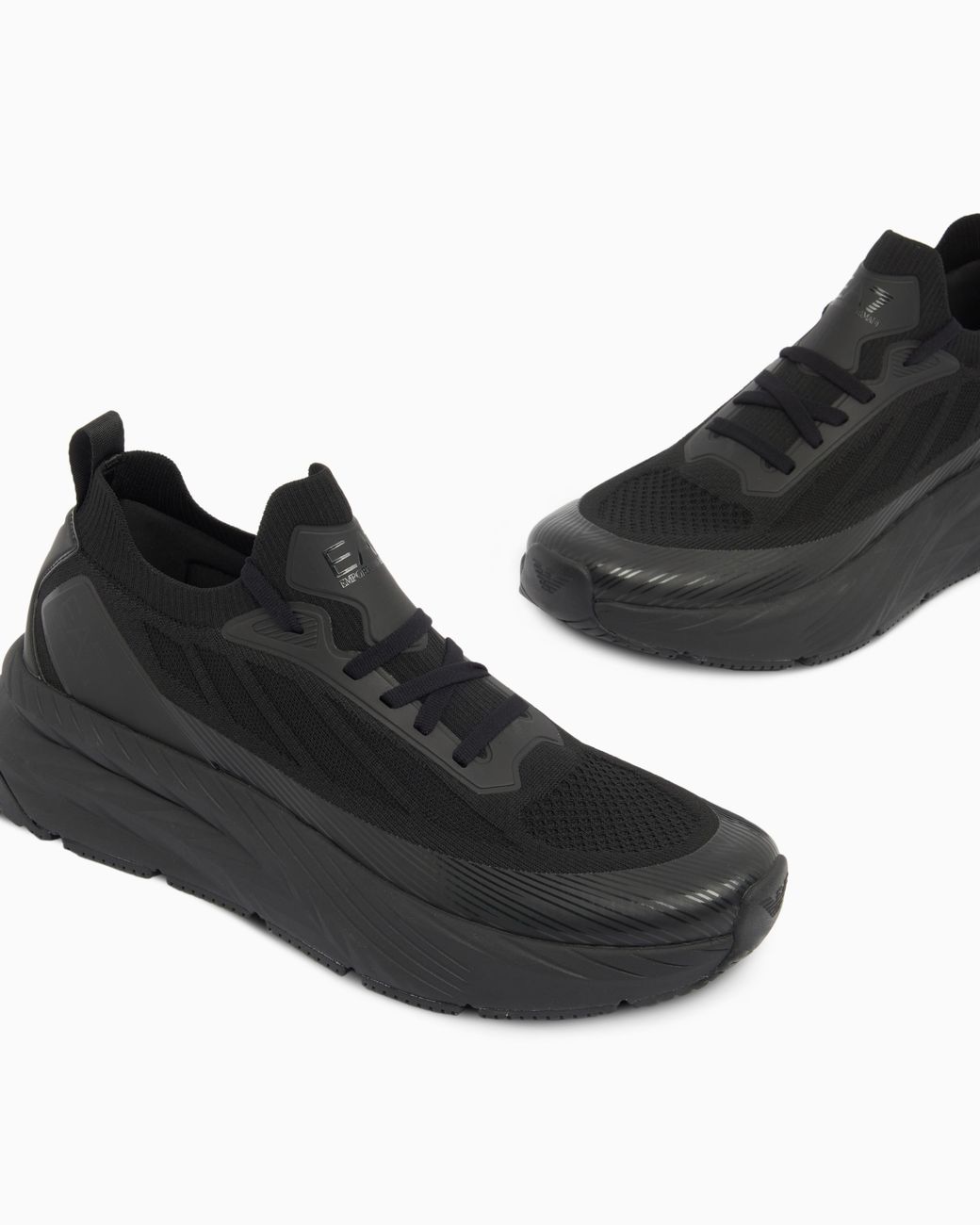 EA7 Black Crusher Sonic Knit Sneakers