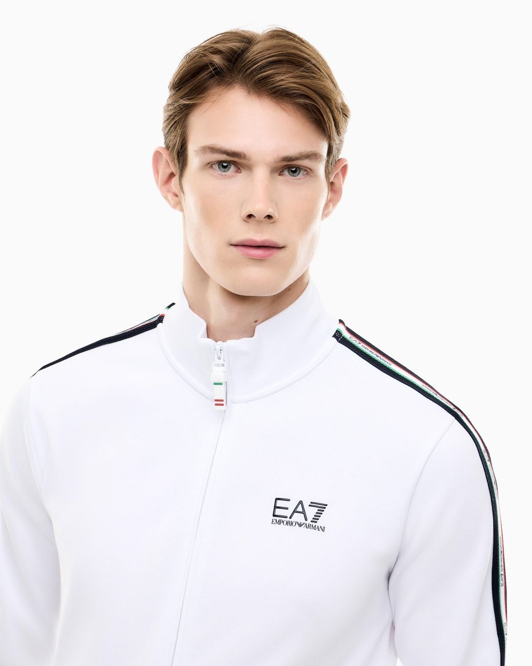 EA7 White Italian Spirit Cotton-Blend Tracksuit for men