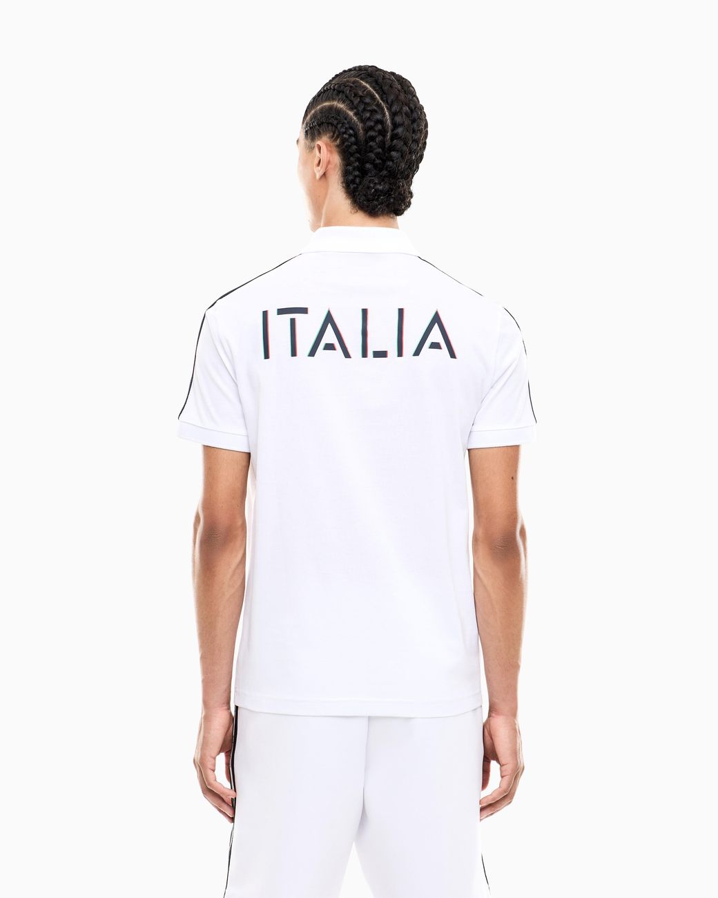 EA7 White Italian Spirit Cotton-Jersey Polo Shirt for men
