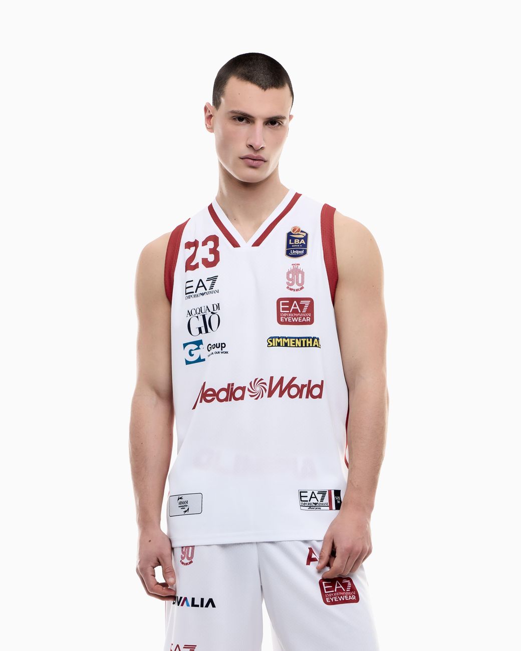 Canotta Replica Olimpia Milano Campionato 25/26 di EA7 in White da Uomo